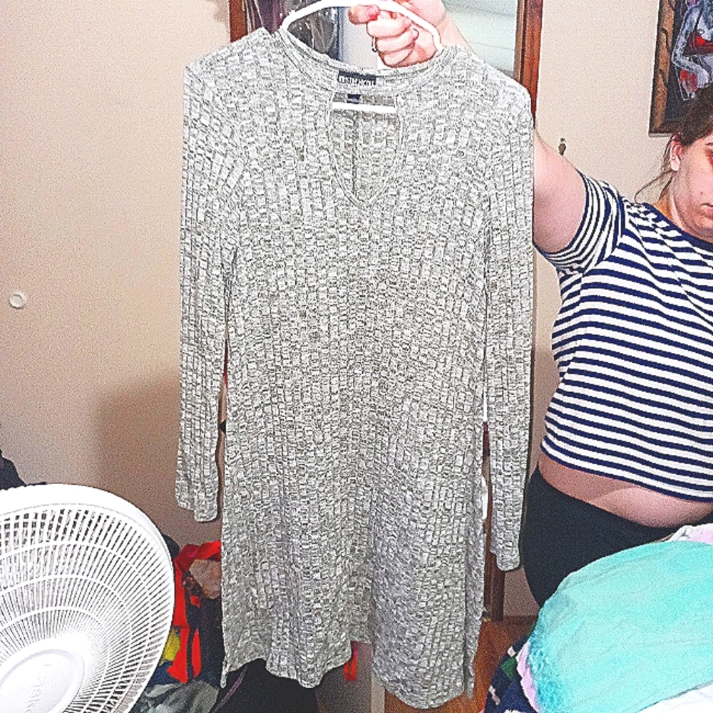 Grey below the knee dress